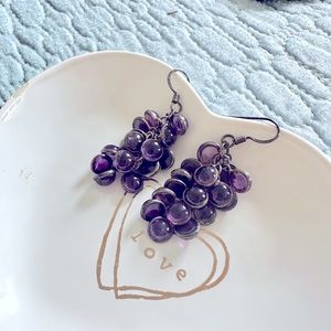 Beautiful earrings from India with amethyst stone